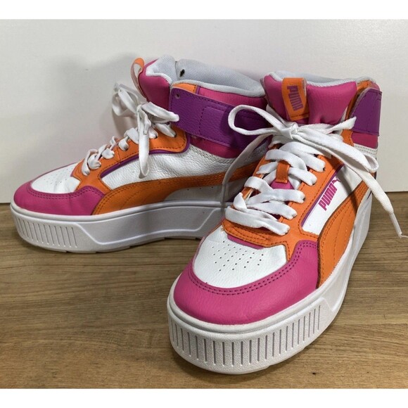 Puma Karmen Rebelle Mid Sneaker Platform Trendy Indie Hipster Girl Big Kid 4.5 - Picture 2 of 8